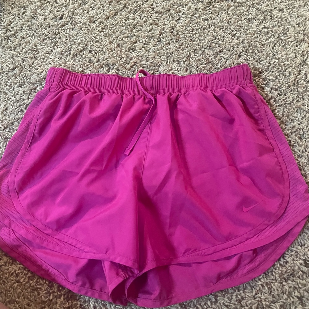 Womens pink nike shorts L